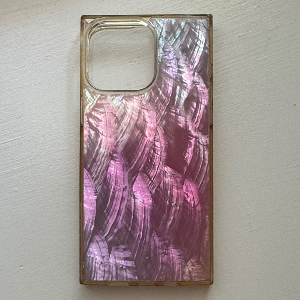 Flaunt Square Mother of Pearl iPhone 15 Pro Max Case